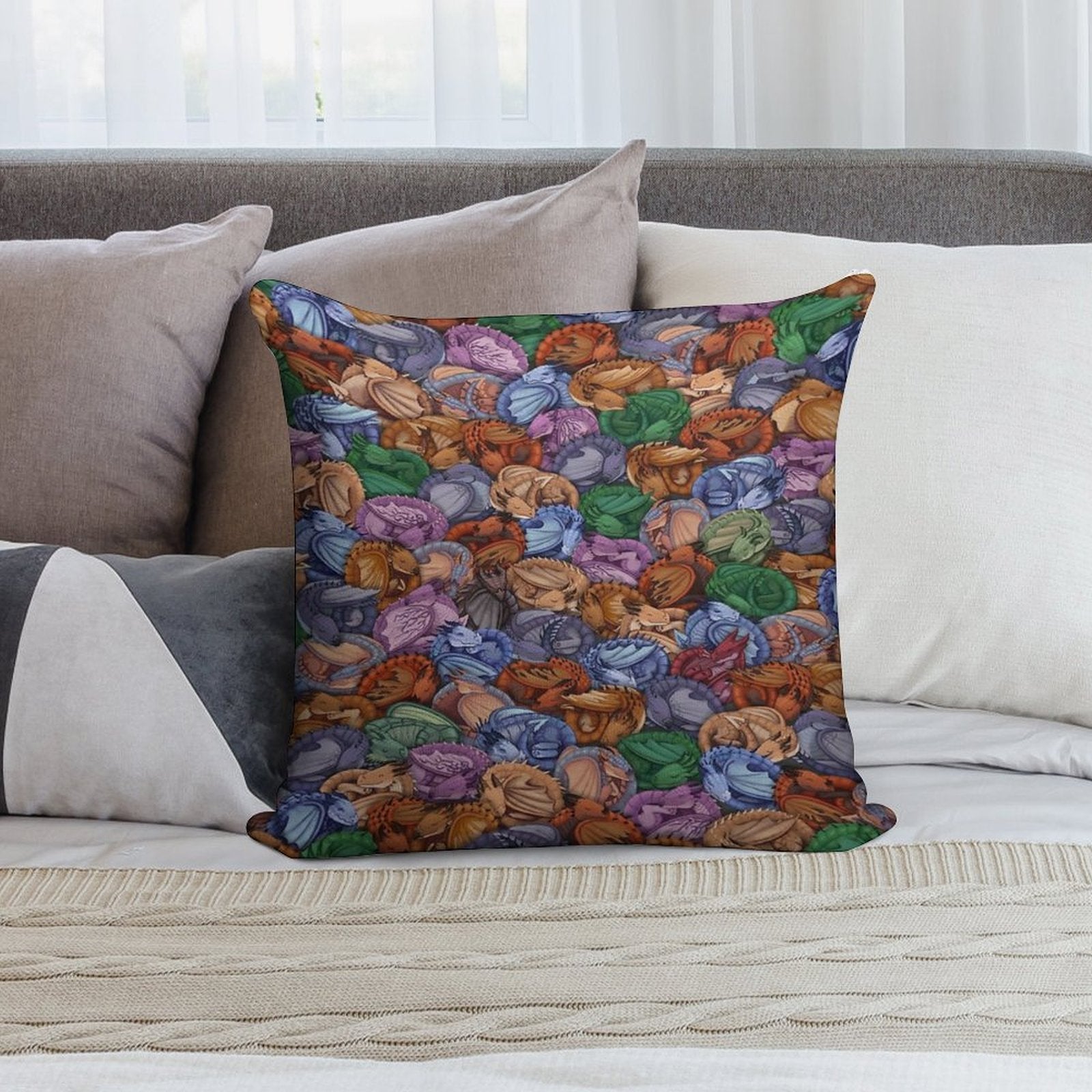 Let Sleeping Dragons Snooze Soft Ultra-Soft Texture Throw Pillow