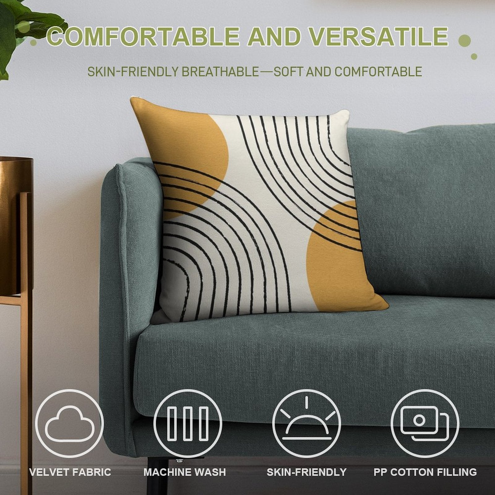 Sun Arch Double - Gold Soft Warmth Comfort Throw Pillow