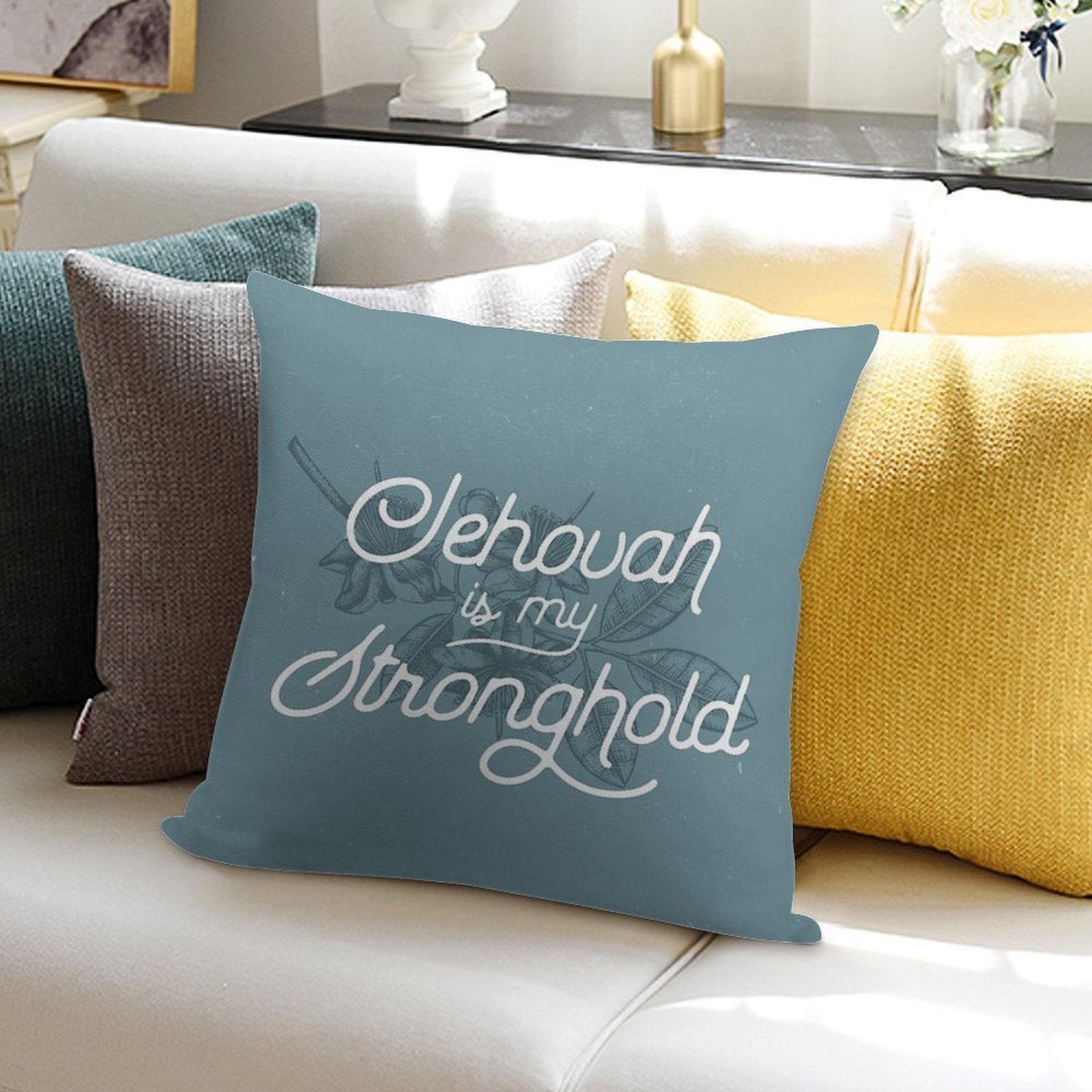 JEHOVAH IS MY STRONGHOLD Soft Fade-Resistant Throw Pillow