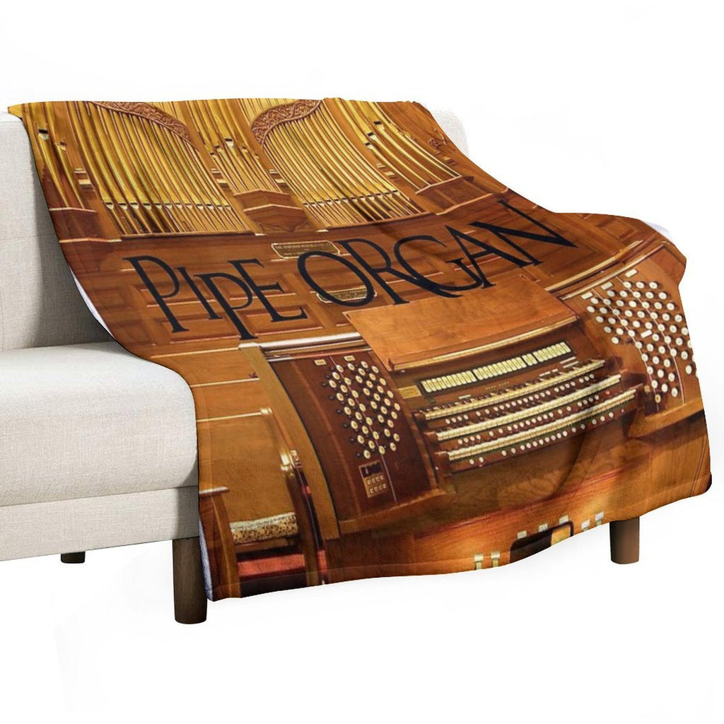 Big Pipe Organ Easy Care Throw Blanket