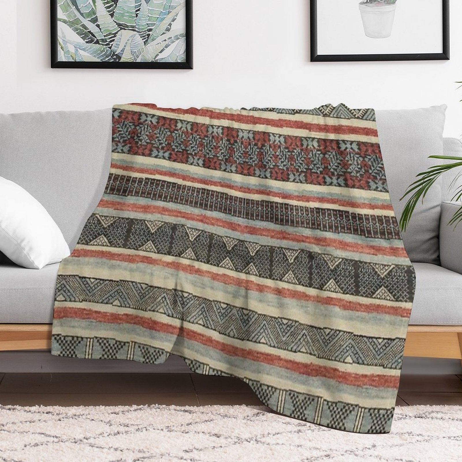 Traditional Pattern Artwork Multi-functional Throw Blanket