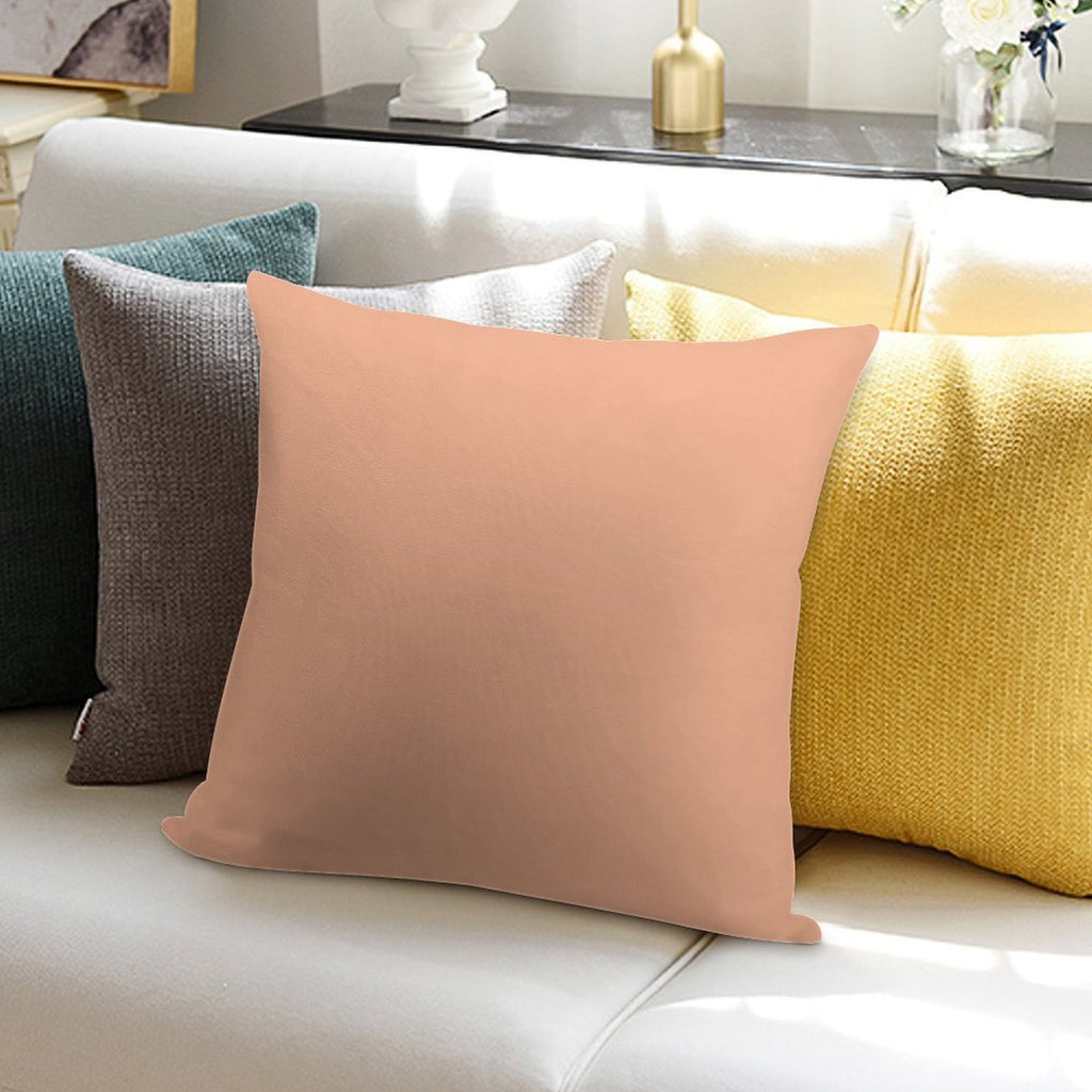 Peach-Orange Solid Color Soft Style Accent Throw Pillow