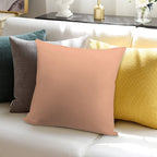 Peach-Orange Solid Color Soft Style Accent Throw Pillow