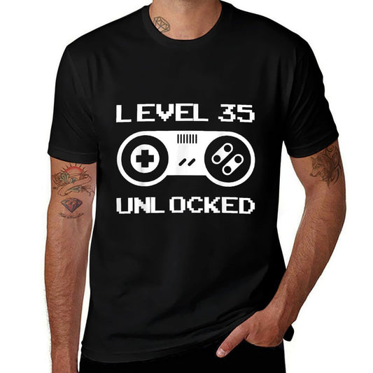 35th Birthday Gifts - Level 35 Unlocked  Affordable Price T-Shirt