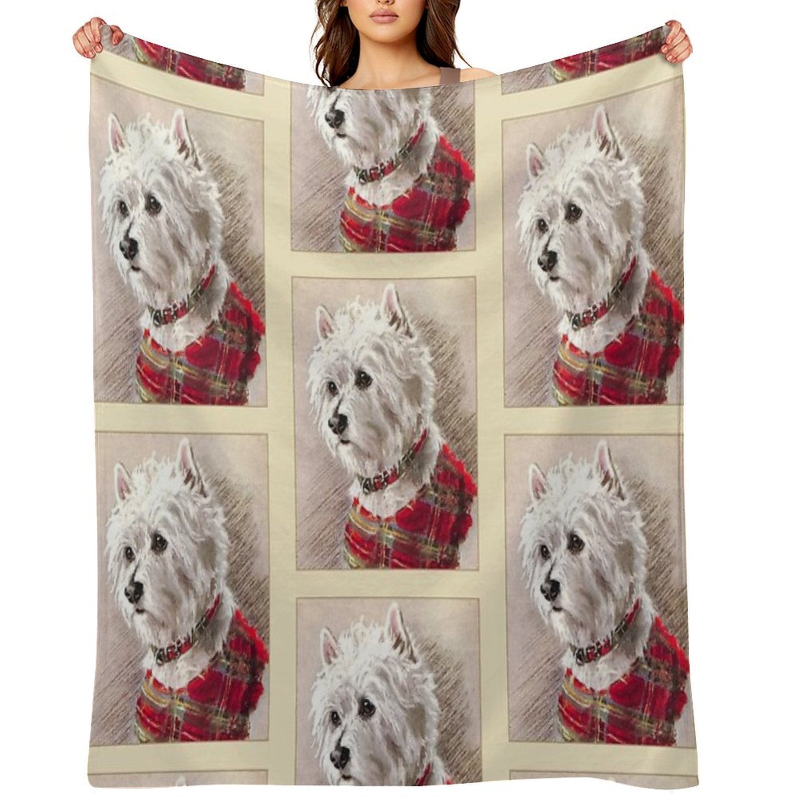 Scottish Highland Westie Dog Quick-dry Throw Blanket