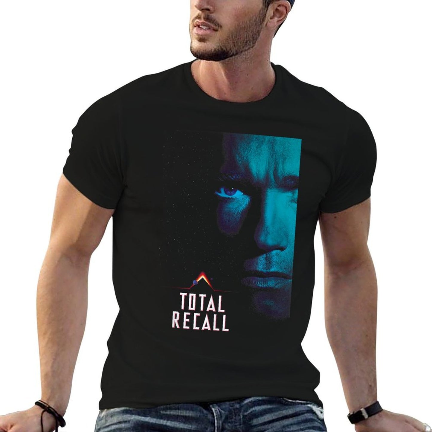 Total Recall Doug Quaid Space Poster  Heathered Texture T-Shirt