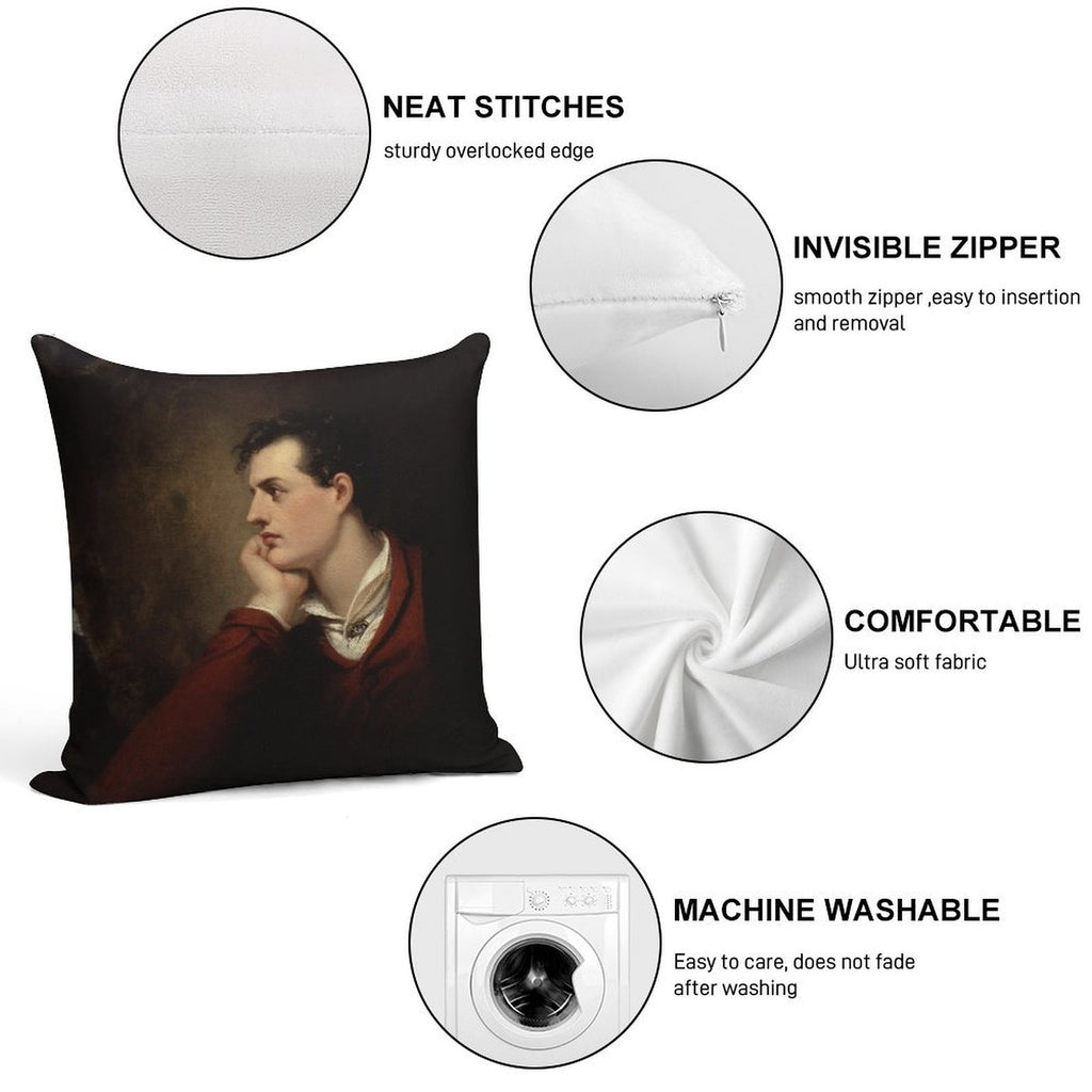 Lord Byron - 6th Baron Byron - By Richard Westall Soft Fade-Resistant Throw Pillow