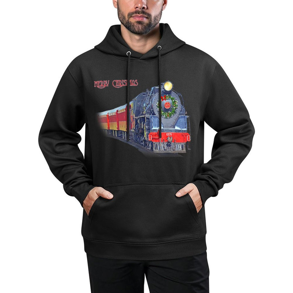 Christmas Steam Train Locomotive Matching Family Pajamas Adjustable Hood Hoodie