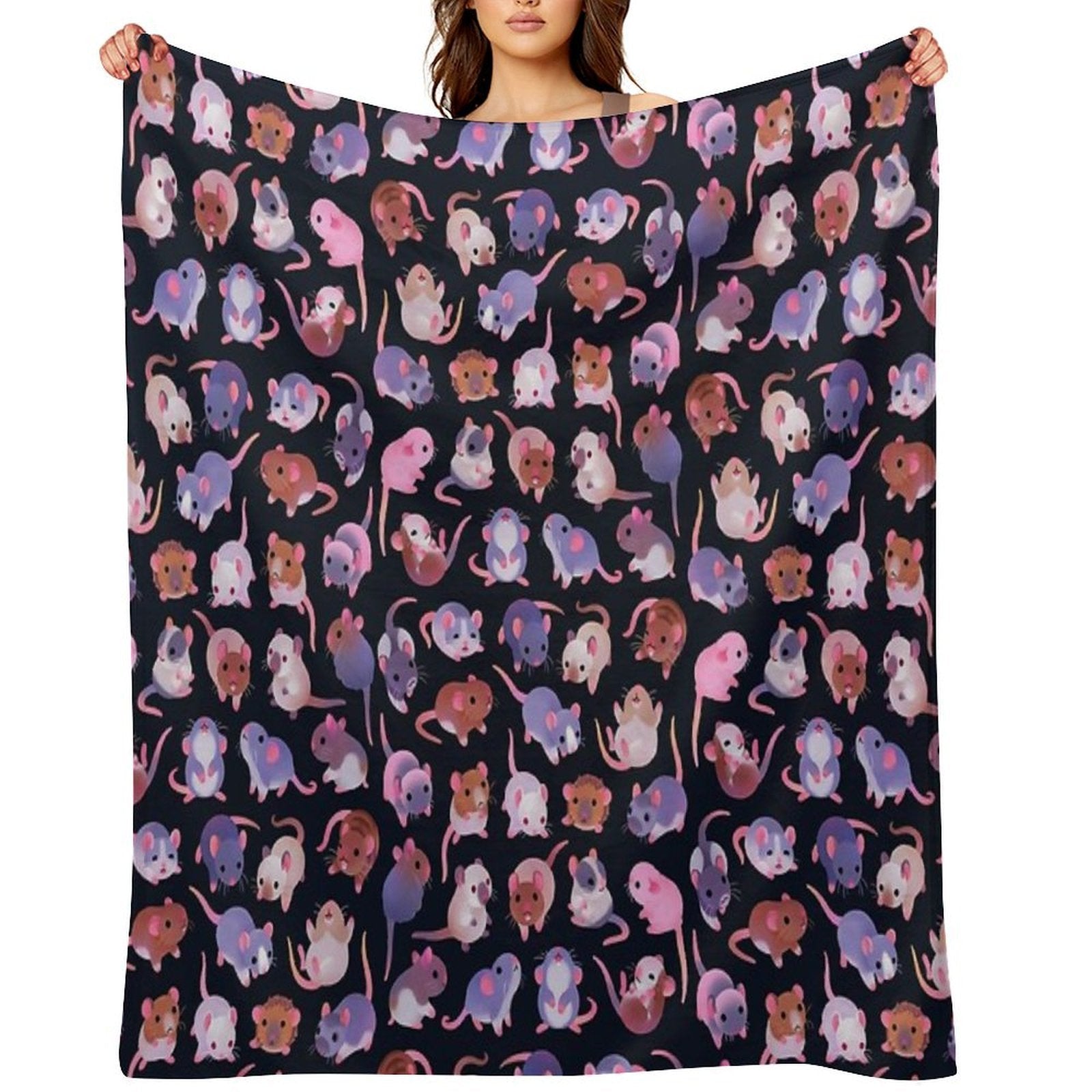 Fancy Rat - Dark Lightweight Throw Blanket