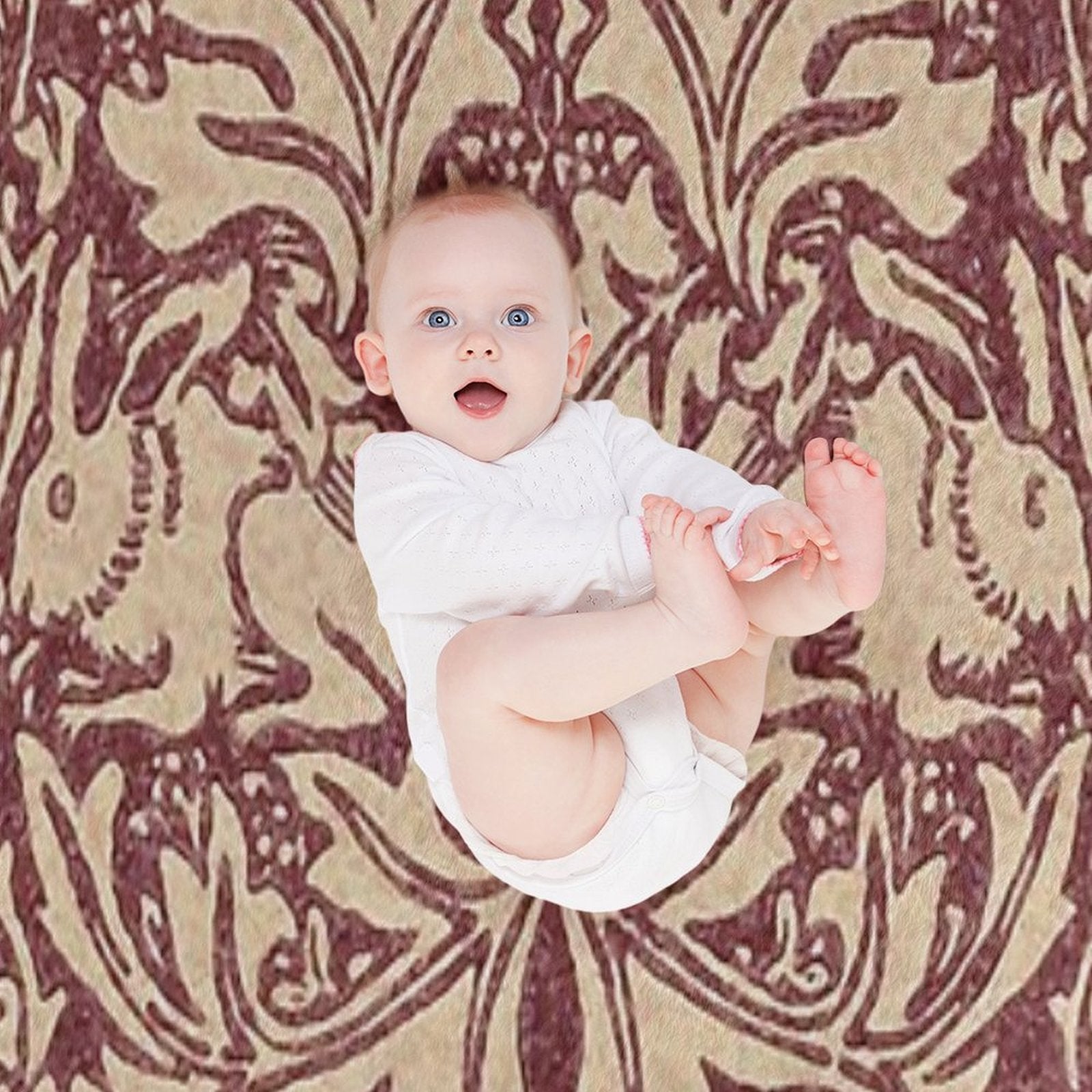 William Morris Brer Rabbit (burgundy) Pattern Shrink-resistant Throw Blanket