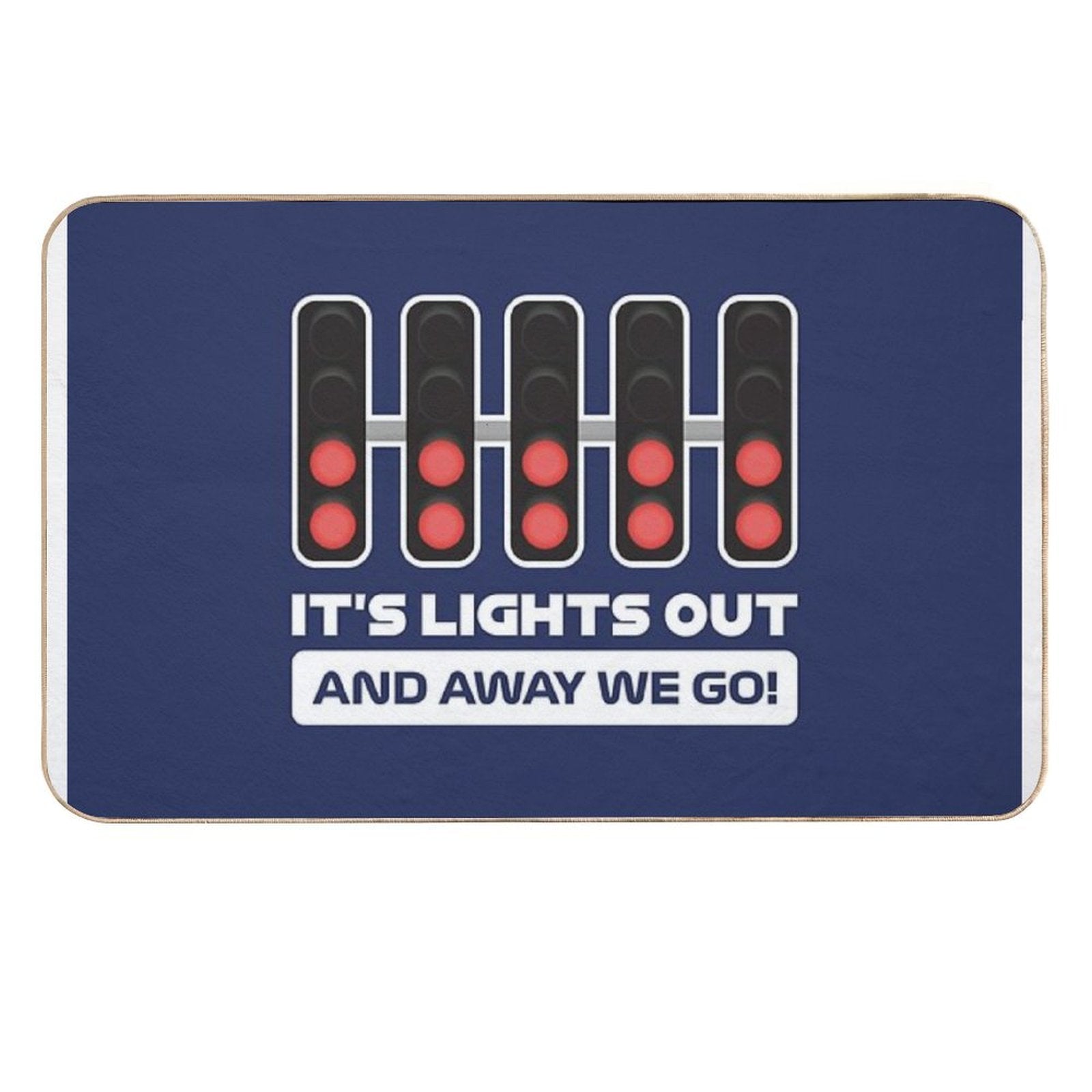 It's Lights Out And Away We Go! - Version 2 (Dark Blue BG)  Multi-Purpose Bath Mat
