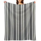 Gray Stripes Plush Throw Blanket