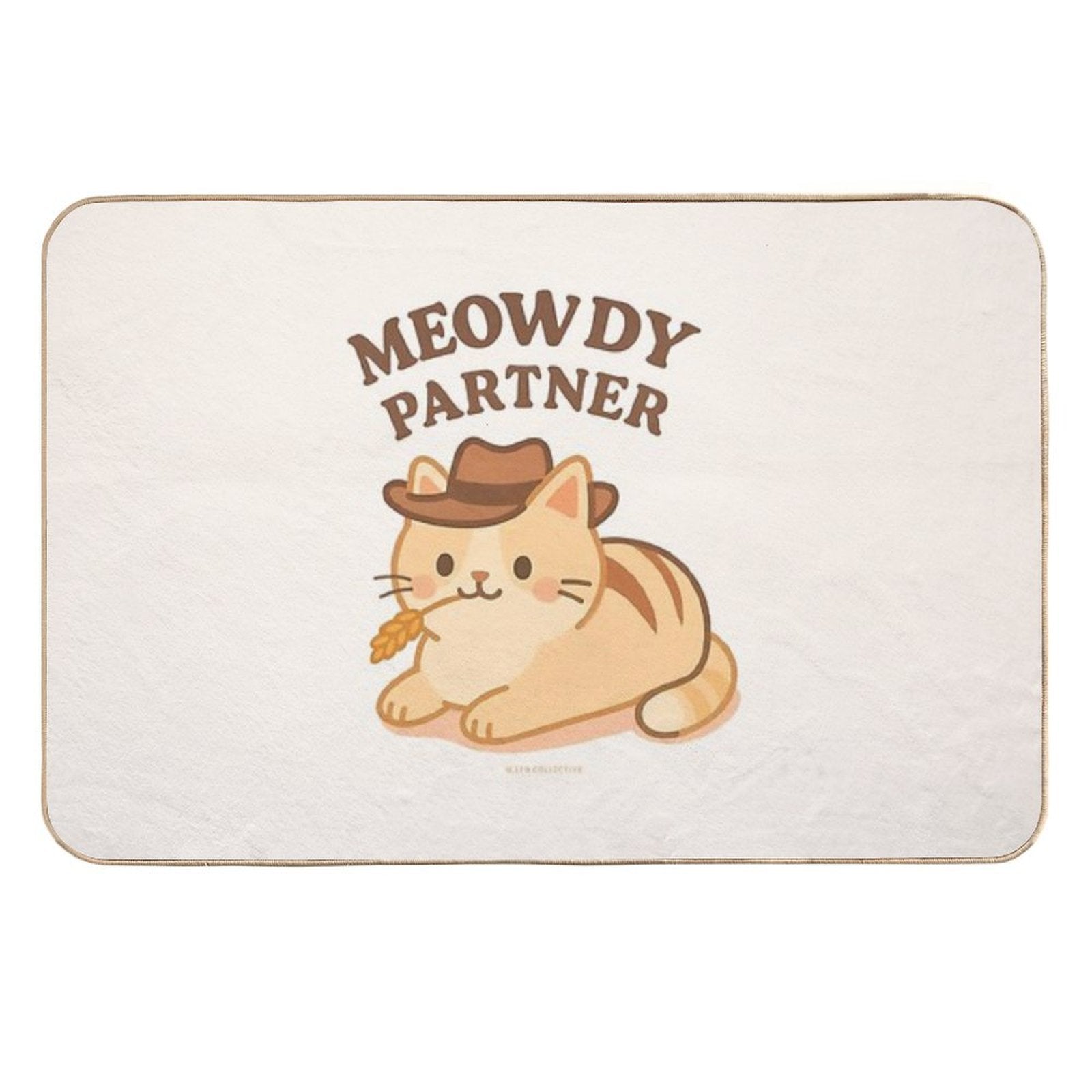 Meowdy Partner – Cowboy Cat Western Design  Anti-Trip Bath Mat