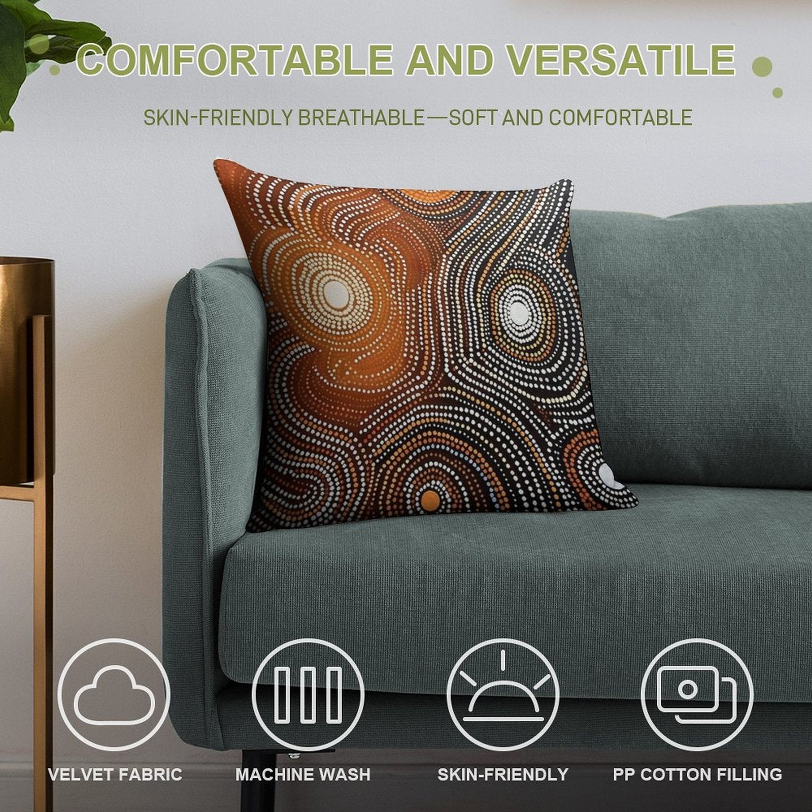 Ancestral Connections IV Contemporary Aboriginal Art That Conveys Spirituality And Connection to The Land Soft Washable Throw Pillow