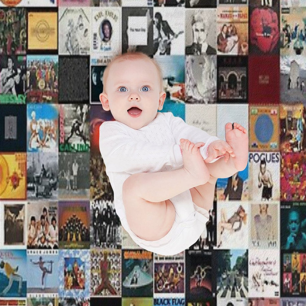 Greatest Album Collage Classic Eco-conscious Throw Blanket