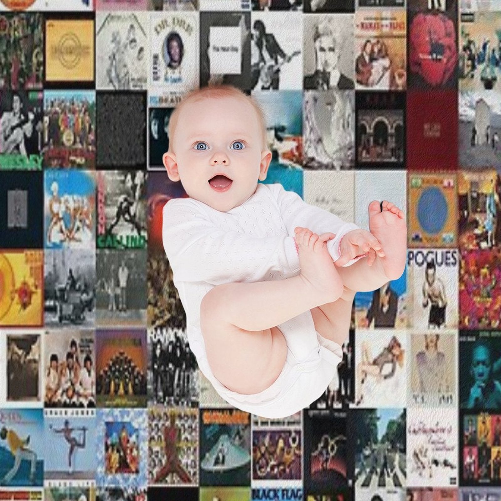 Greatest Album Collage Classic Eco-conscious Throw Blanket