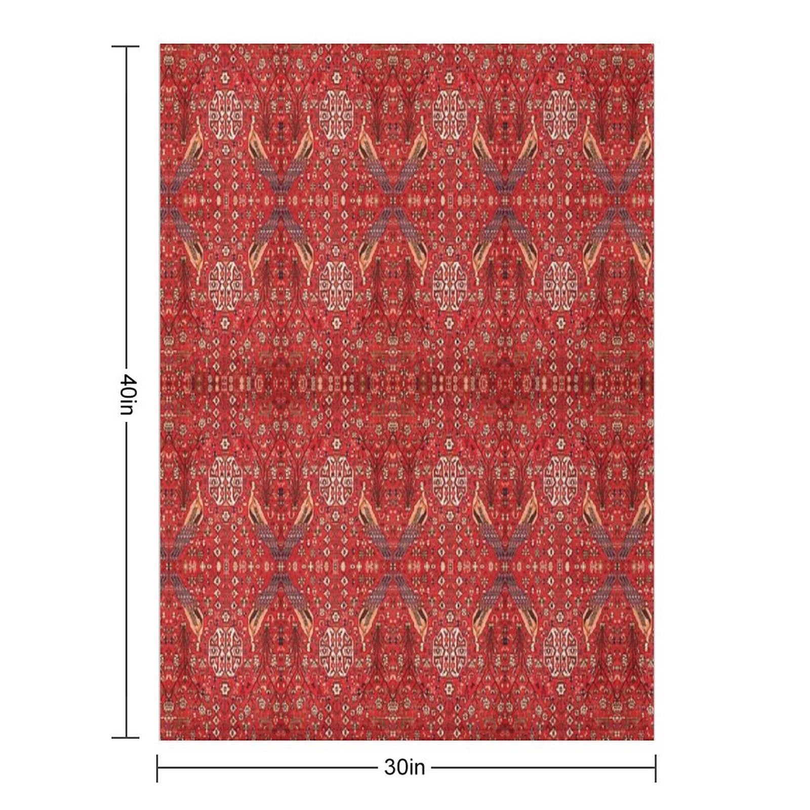 Birds in Red Machine-washable Throw Blanket