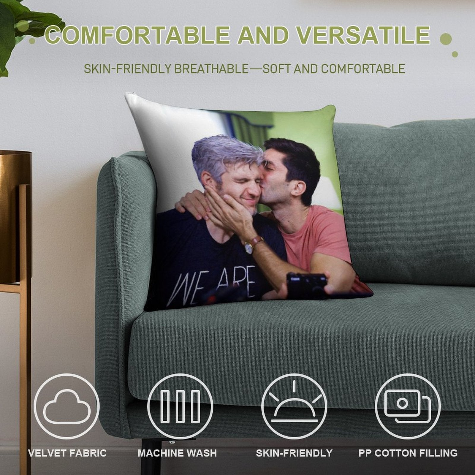 Bromance Is Romance Soft Reinforced Edging Throw Pillow