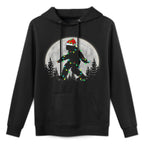 Santa Bigfoot Christmas Lights Rock Funny Sasquatch Believe Machine Washable Hoodie