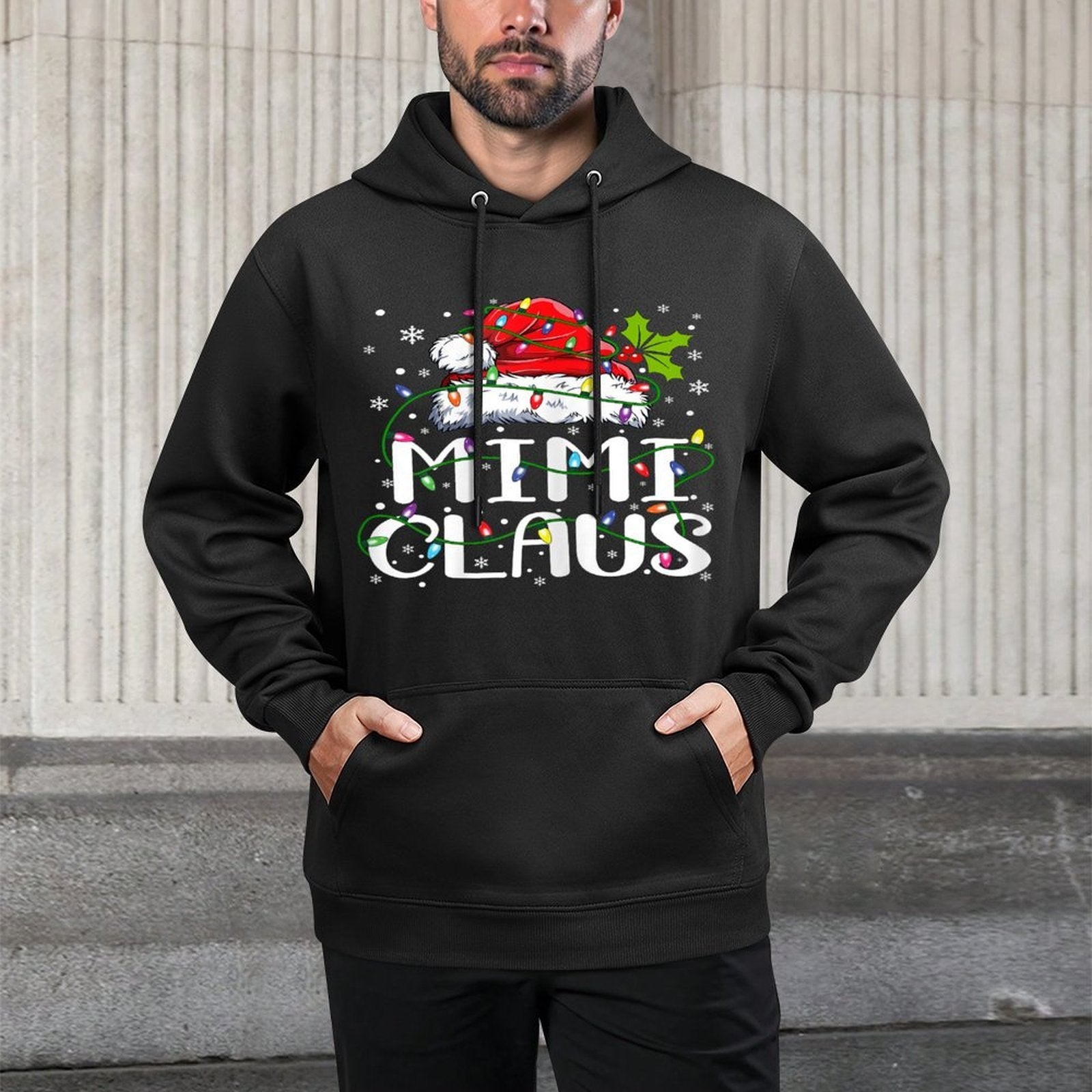 Mimi Claus Christmas Lights Pajama Family Matching Durable Construction Hoodie