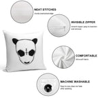 Cro Rapper Mask, Glitch Effect, Blackwhite, Transparent Soft Luxury Feel Throw Pillow