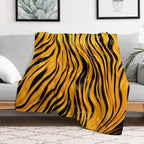 Colorful Fantasy Pattern Black Yellow Ornaments Zebra Tiger Fur Anti-pilling Throw Blanket