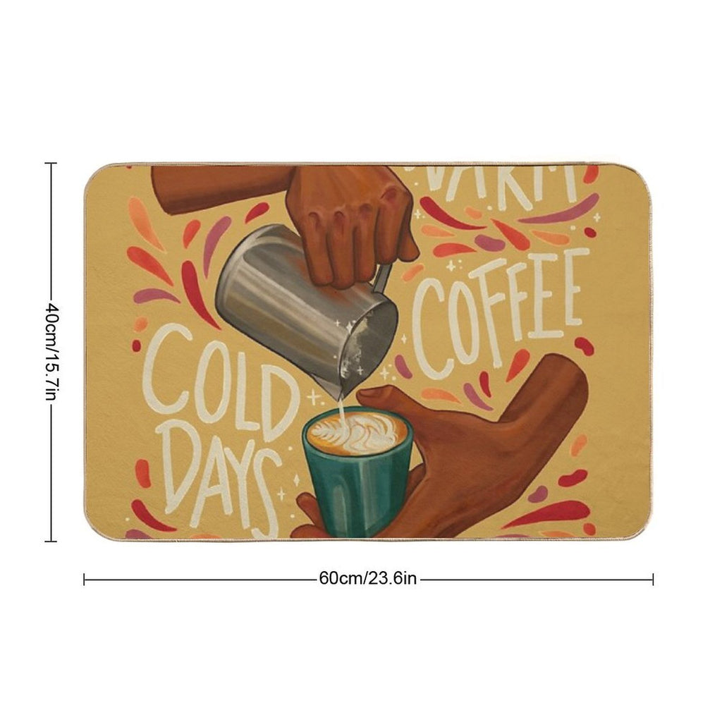 Warm Coffee Cold Days  Dirt-Trapping Bath Mat