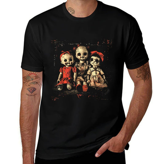 Scary Doll Horror Movie Creepy Haunted Toy Goth Alt Emo  Quick-drying T-Shirt