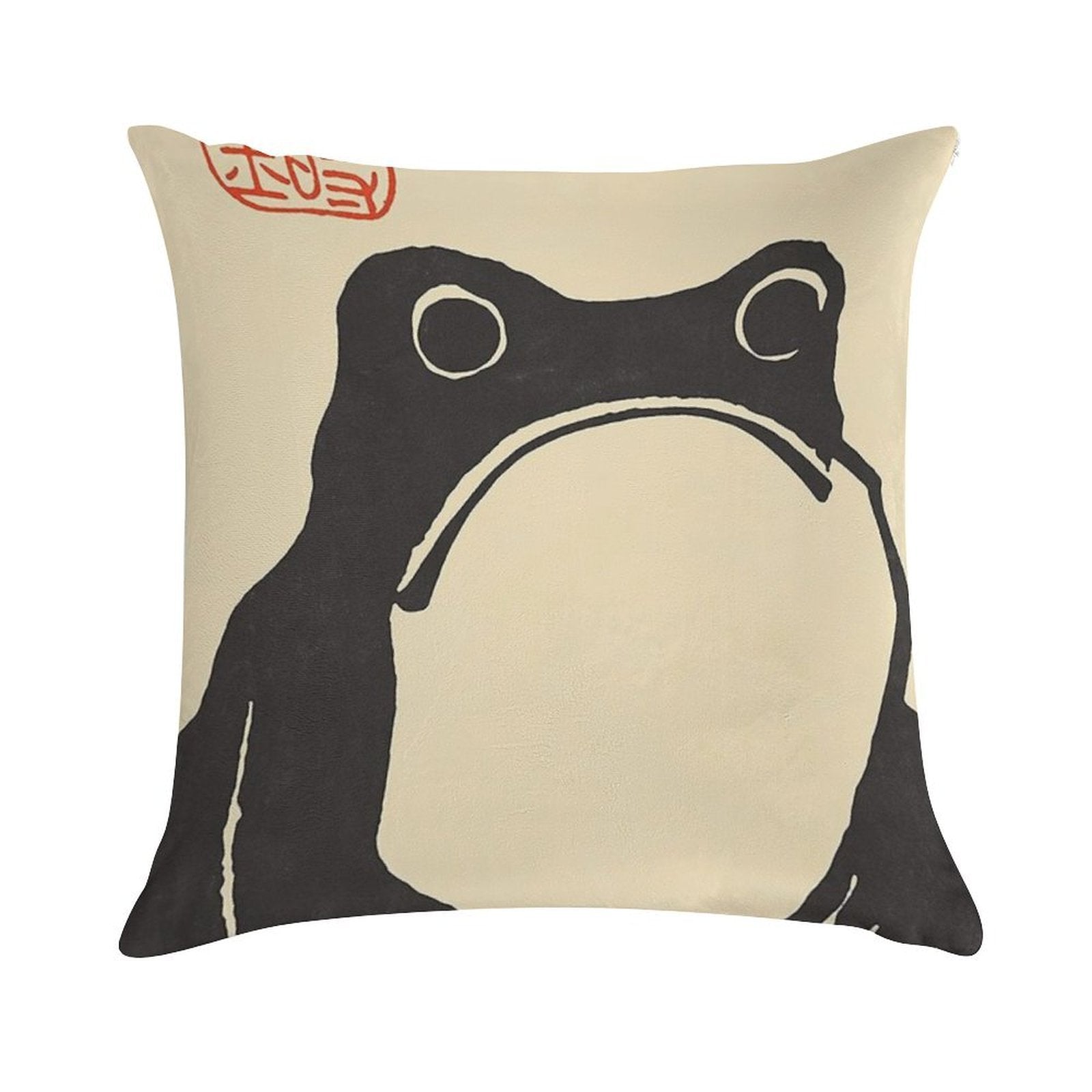 VIntage Matsumoto Hoji Japanese Soft Short Plush Fabric Throw Pillow