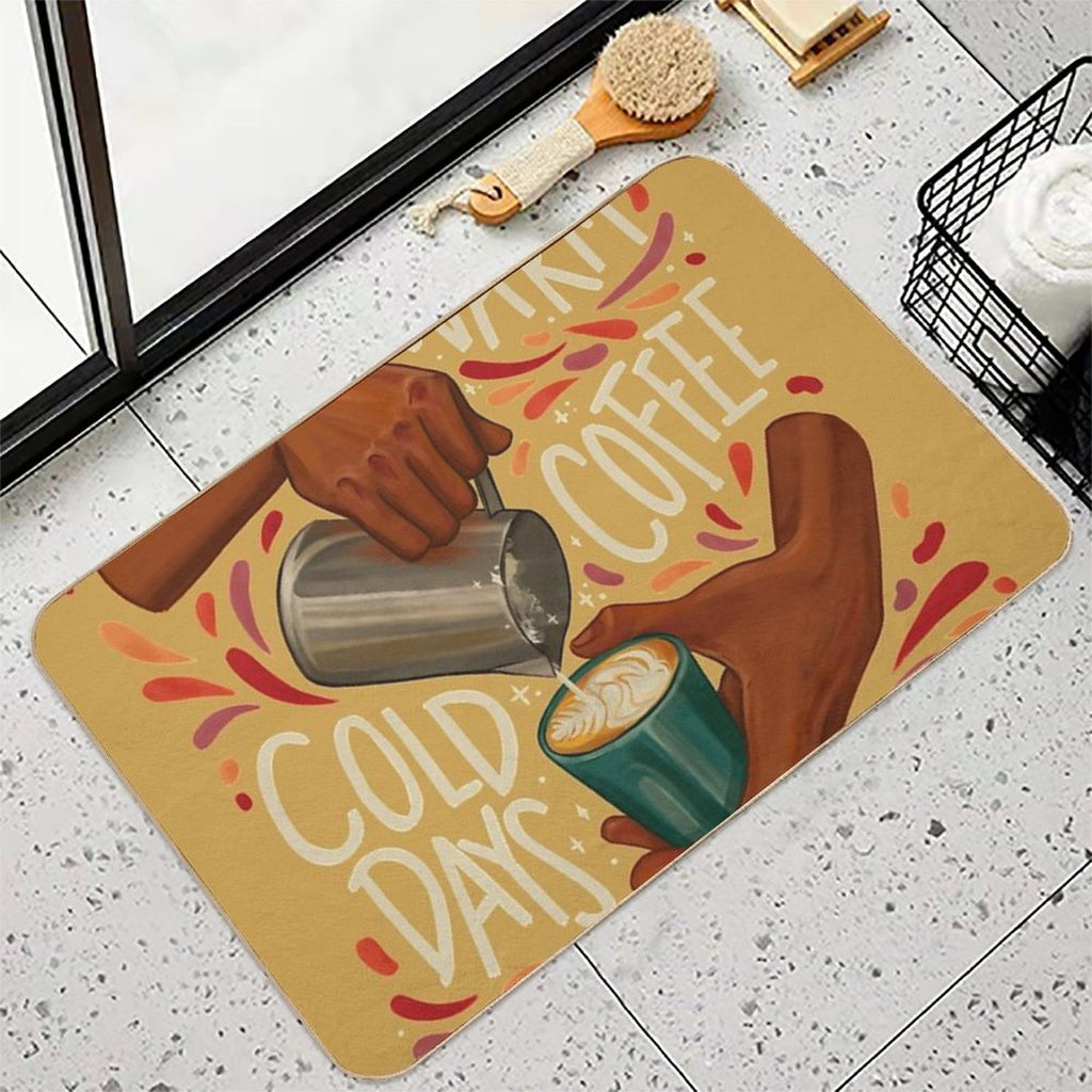Warm Coffee Cold Days  Dirt-Trapping Bath Mat