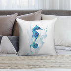 Watercolor Seahorse Soft Durable Construction Throw Pillow