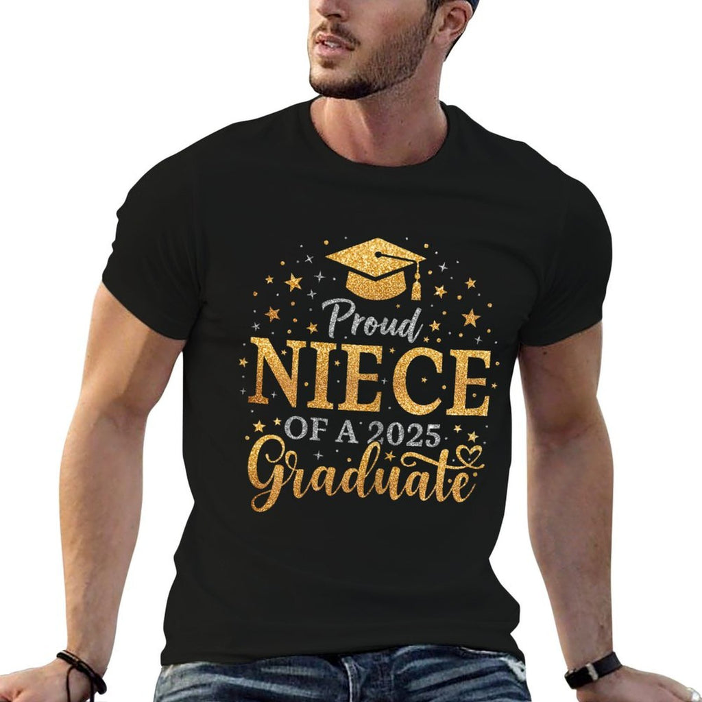 Funny Senior Proud Niece of A Class of 2025 Graduate  Rolled Sleeves T-Shirt