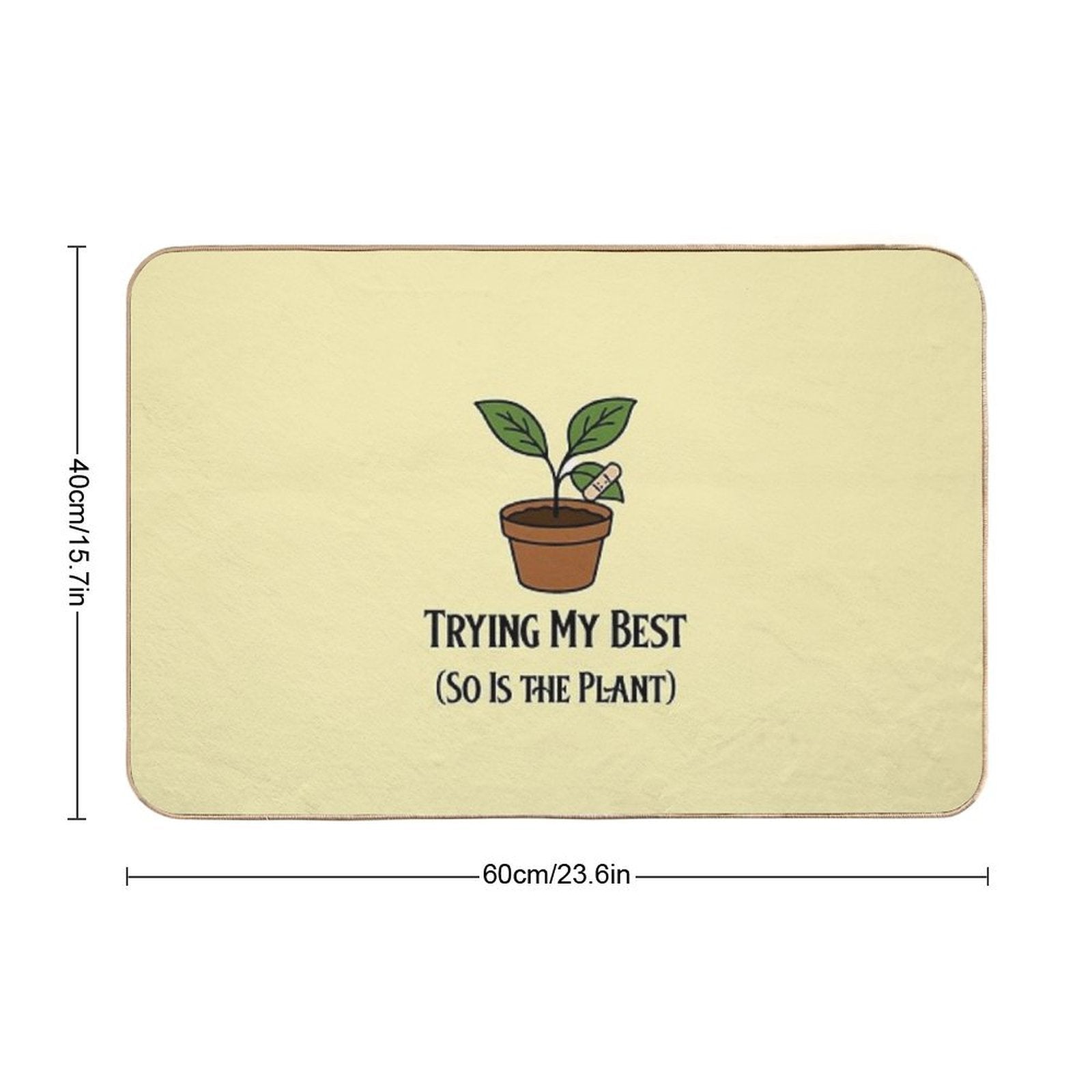 Trying My Best (So Is The Plant) – Encouraging Plant Parent Design  Anti-Trip Bath Mat