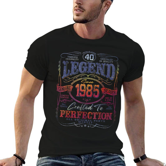 Vintage 1985 Limited Edition 40 Year Old 40th Birthday  Rolled Sleeves T-Shirt