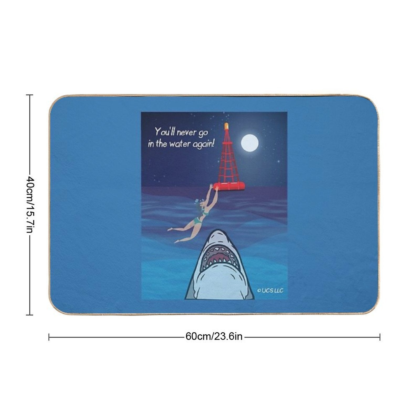 You'll Never Go in The Water Again! NBC Universal Jaws Fan Art  Eco-Friendly Bath Mat