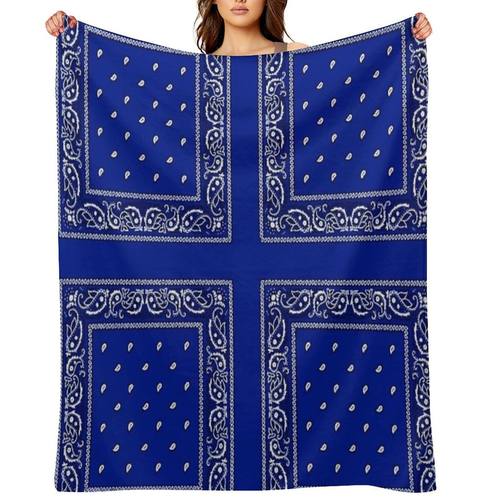 Blue Bandana Multi-functional Throw Blanket