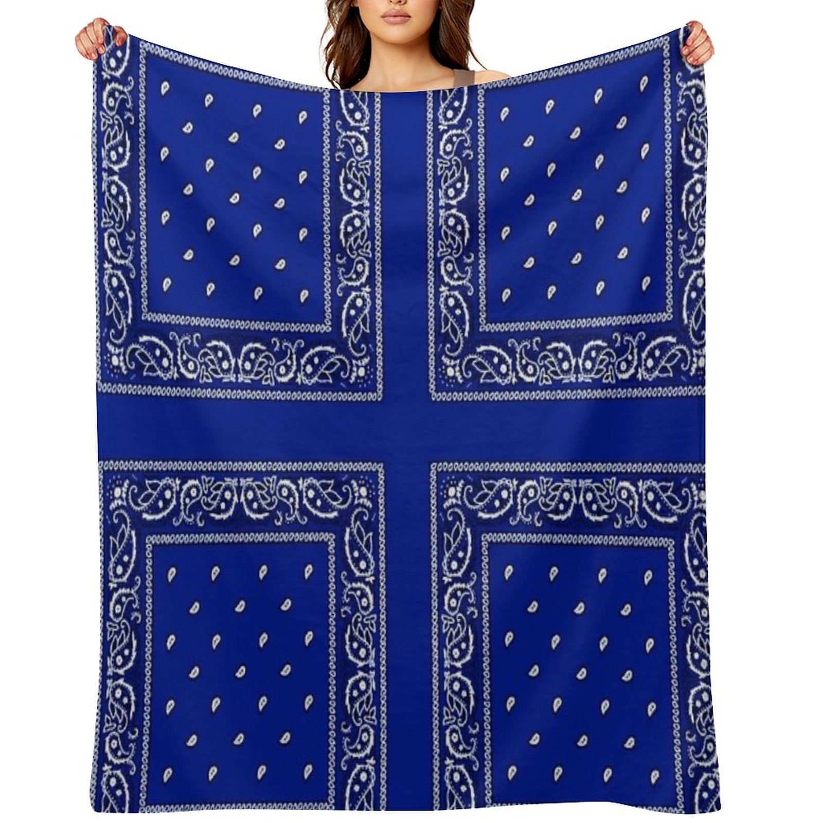 Blue Bandana Multi-functional Throw Blanket