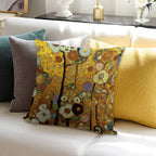 Flowers Gustav Klimt Soft Durable Construction Throw Pillow