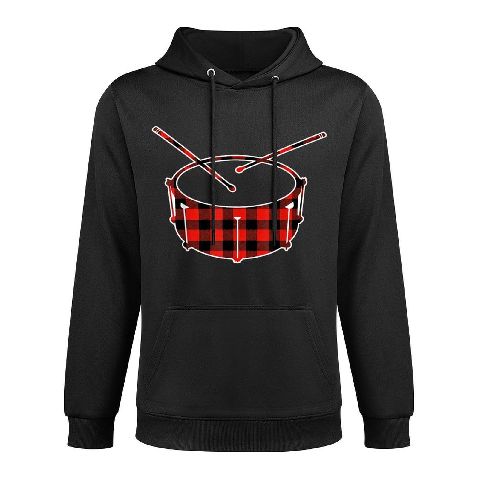 Red Buffalo Plaid Pajama Drum Christmas Colorfast Hoodie
