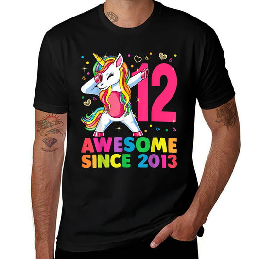 12 Years Old Unicorn Dabbing 12th Birthday Girl Gift Party Comfortable T-Shirt