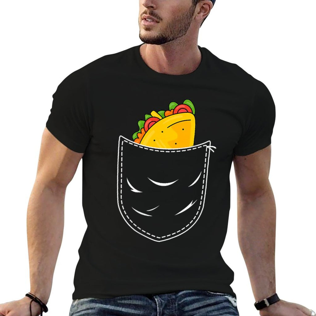 Funny Tacos Pocket Cinco De Mayo Mexican Food  Eco-friendly Material T-Shirt