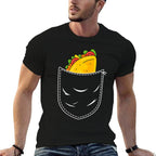 Funny Tacos Pocket Cinco De Mayo Mexican Food  Eco-friendly Material T-Shirt