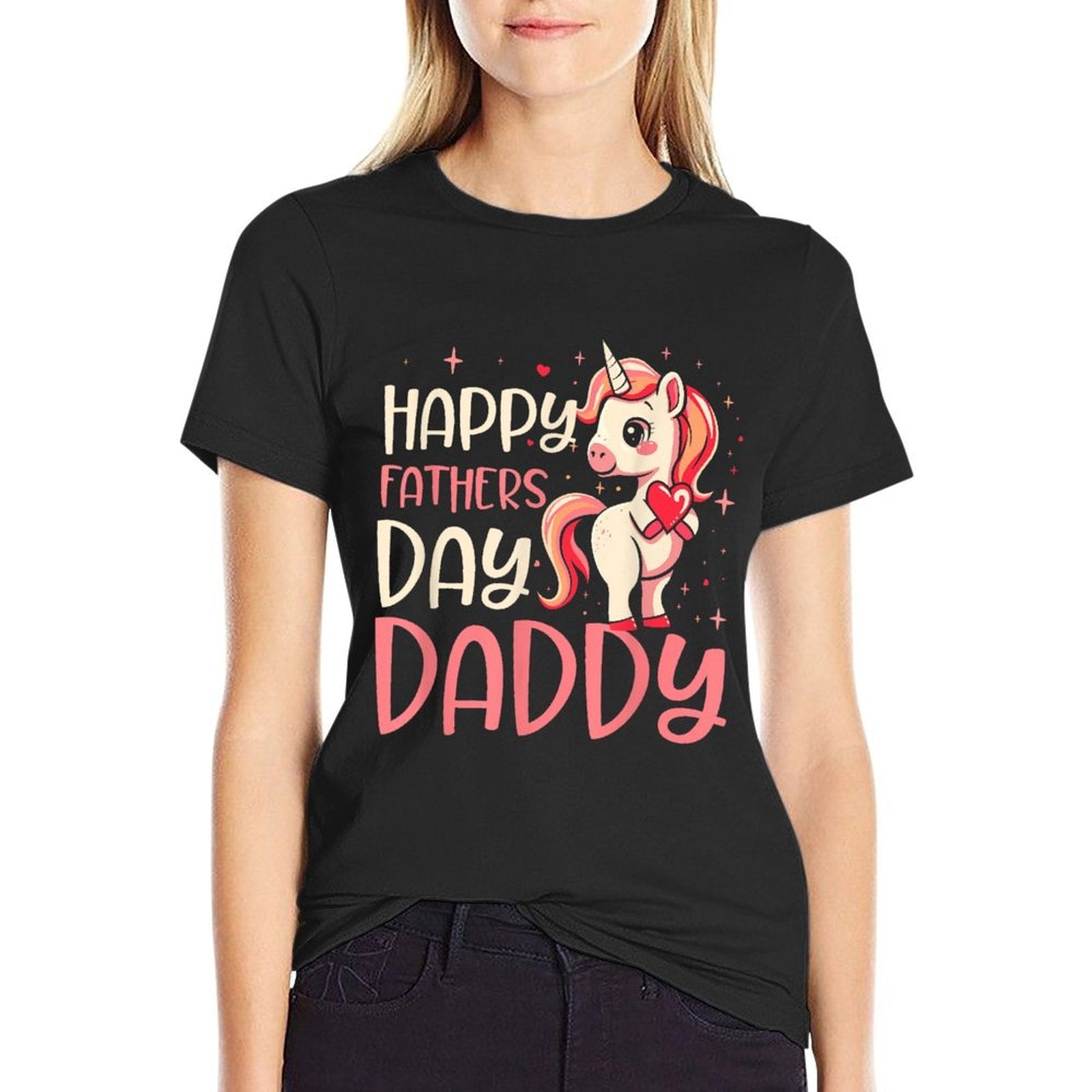 Happy Fathers Day Daddy Unicorn Daughter Dad Toddler Girl  Odor-resistant T-Shirt