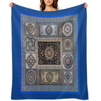 Roman Mosaic - Light Blue Machine-washable Throw Blanket