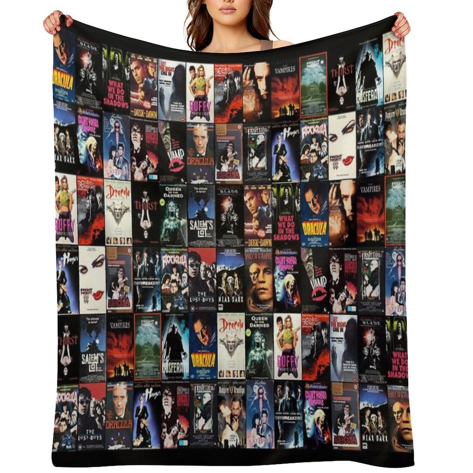 VAMPIRES - VHS & DVD ARTWORK Eco-conscious Throw Blanket