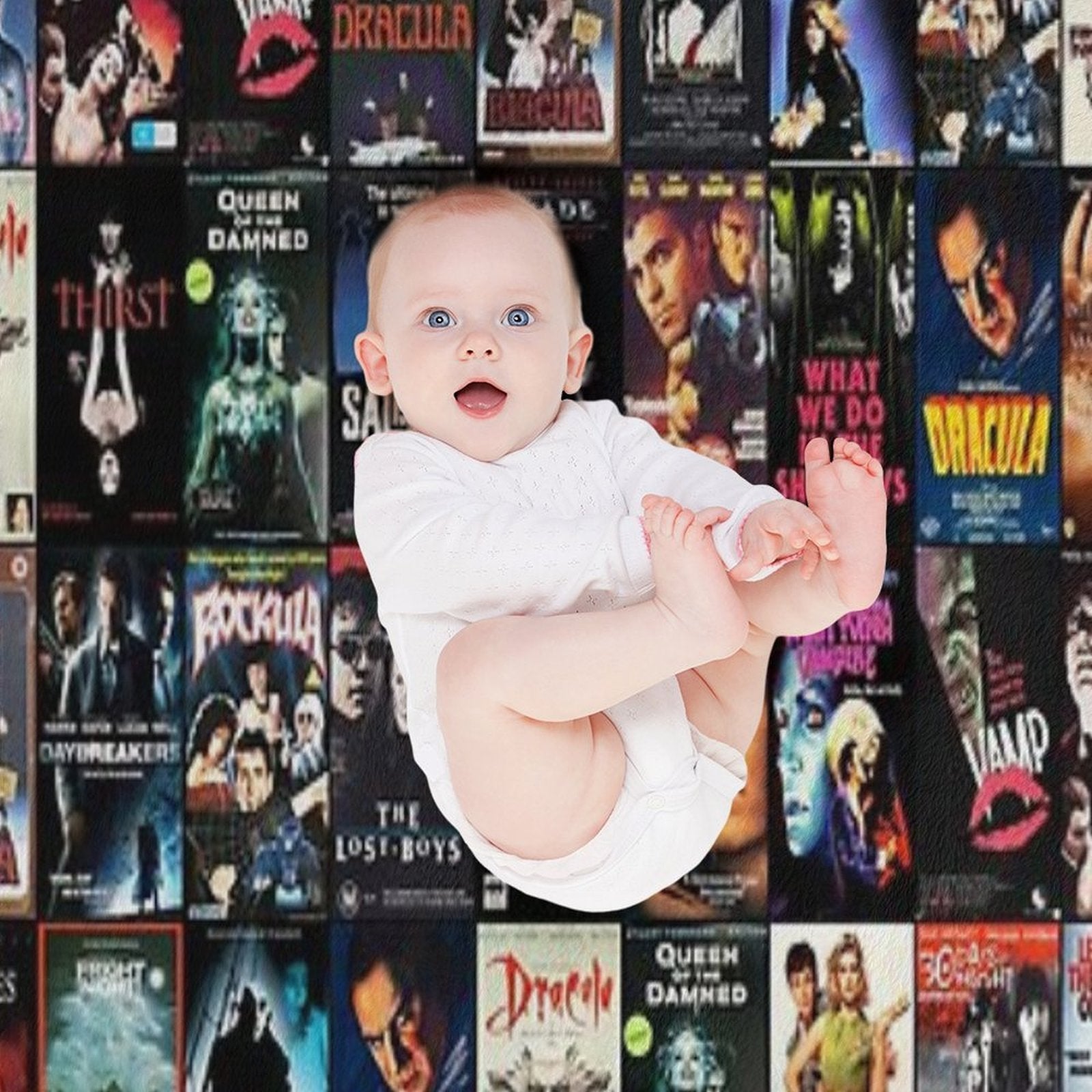 VAMPIRES - VHS & DVD ARTWORK Eco-conscious Throw Blanket