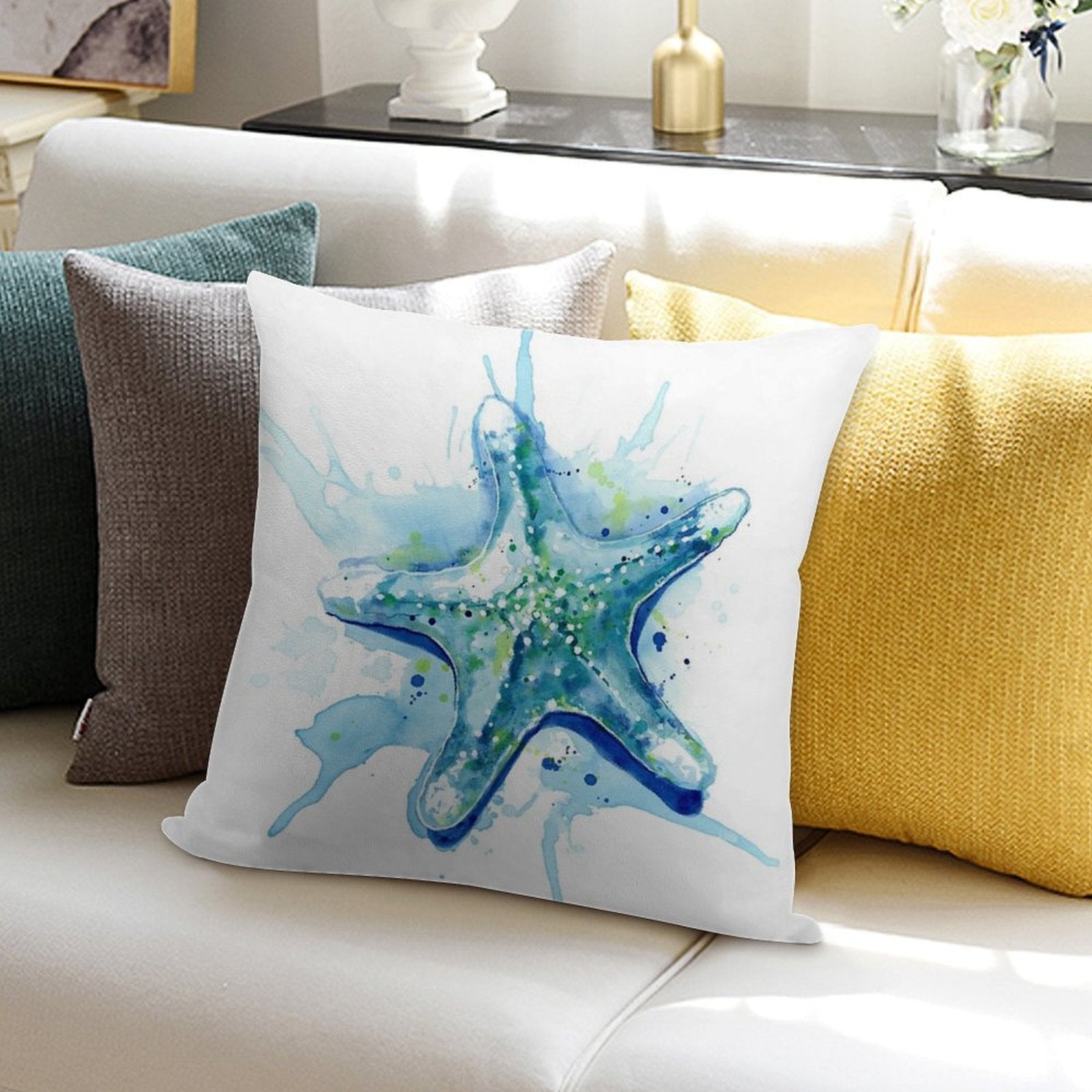 Starfish Waters II Soft Skin-Friendly Throw Pillow