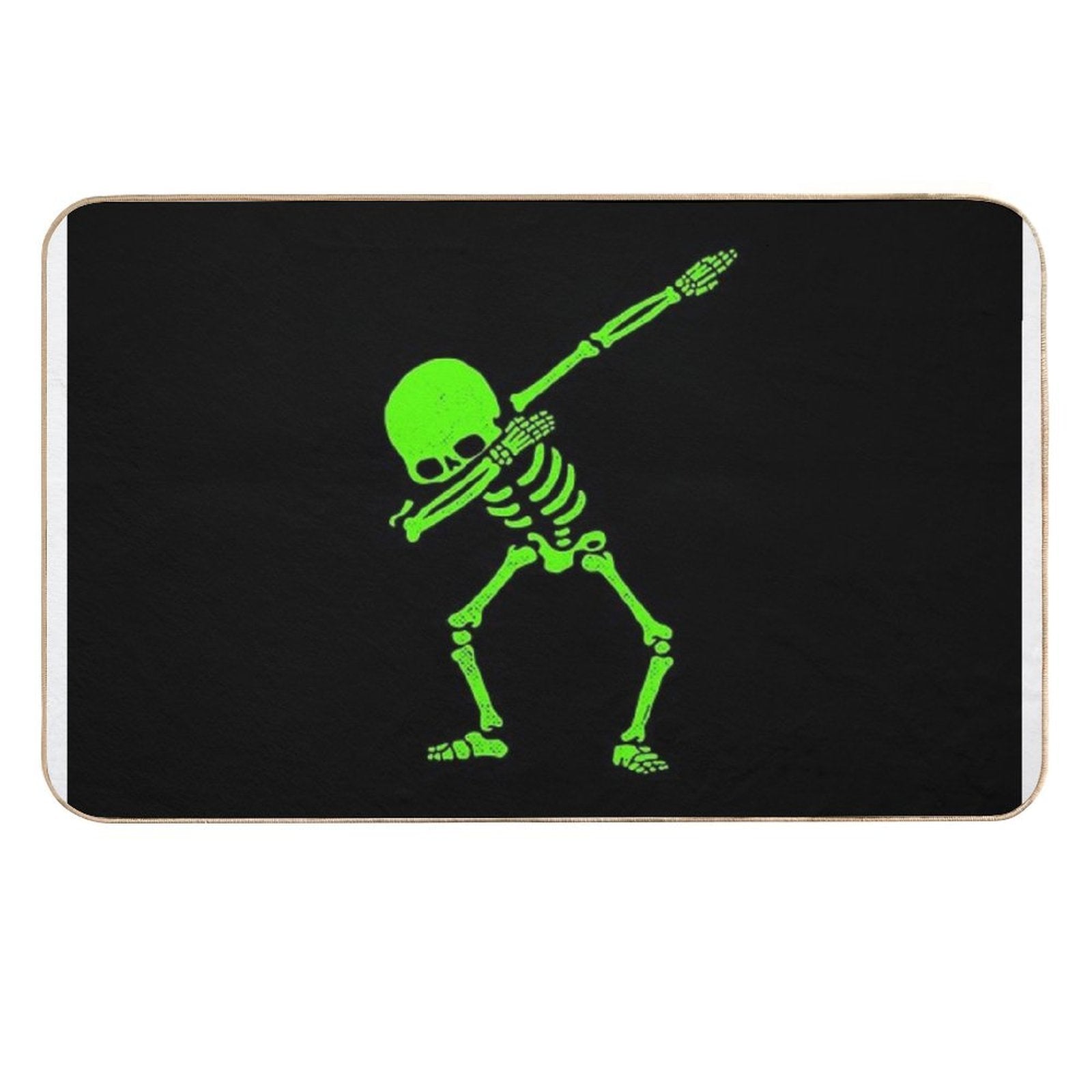 Dabbing Skeleton Green  Pet-Safe Bath Mat