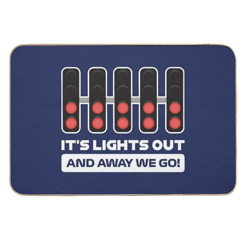 It's Lights Out And Away We Go! - Version 2 (Dark Blue BG)  Multi-Purpose Bath Mat