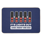 It's Lights Out And Away We Go! - Version 2 (Dark Blue BG)  Multi-Purpose Bath Mat